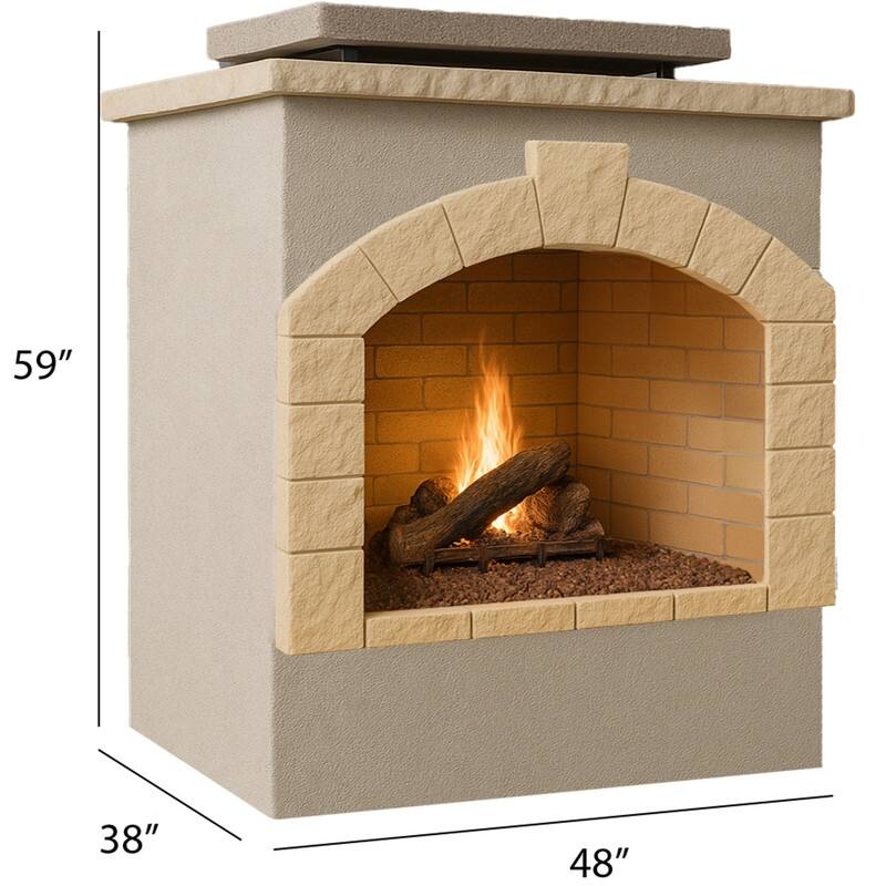 48 in. Tile and Stucco Propane Gas Outdoor Fireplace