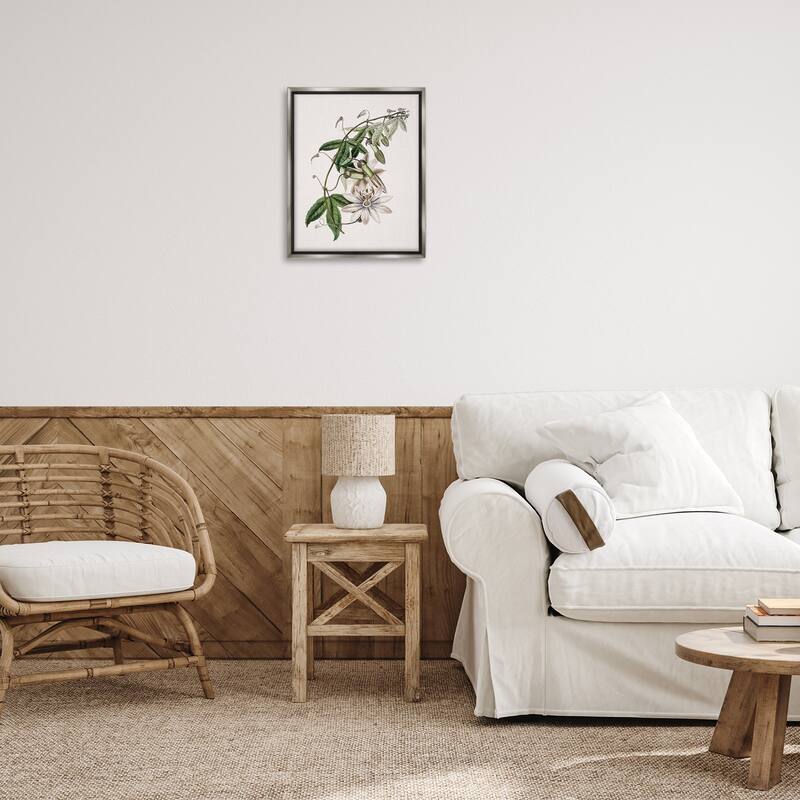 Stupell Vintage Lily Plant Framed Floater Canvas Wall Art Design By CAD Designs