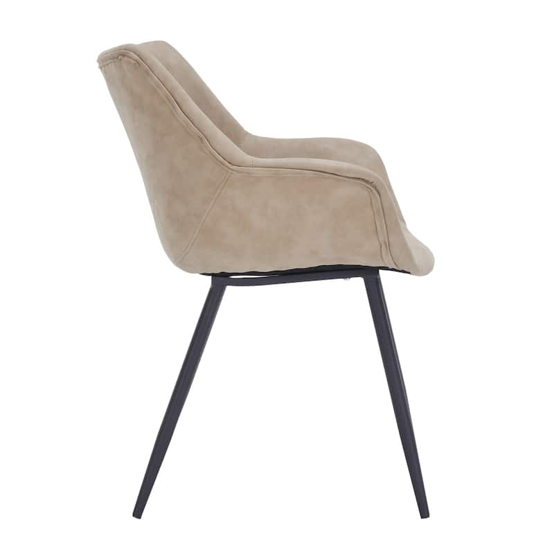 Markley Leather Dining Chair with Iron Legs Set of 4 Modern Accent Armchair