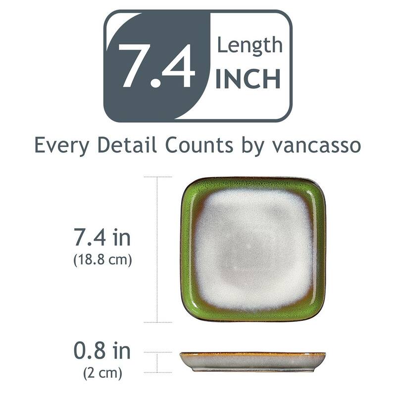 vancasso Stern Reactive Glaze Stoneware Dinnerware Set, Service for 4