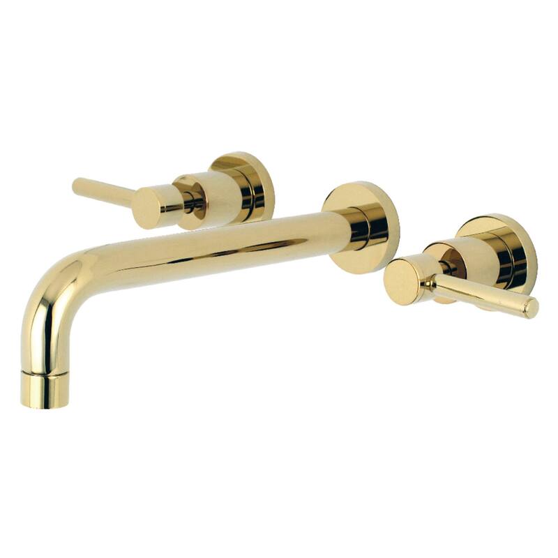 Concord 3-Hole Wall Mount Roman Tub Faucet in Polished Nickel - Polished Brass