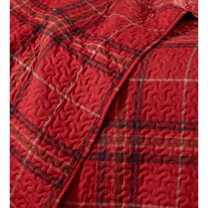 Vilano Choice Ultra-Soft Plaid 3-piece Quilt and Sham Set