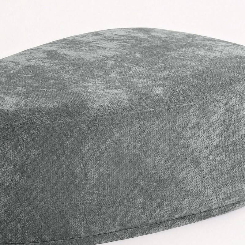 Bonnie 26"/43" W Chenille Small/ Oversized Triangular Cheese Ottoman