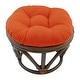 preview thumbnail 2 of 20, 18-inch Round Twill Footstool/Ottoman Cushion (Cushion Only) - 18 x 18 Tangerine Dream