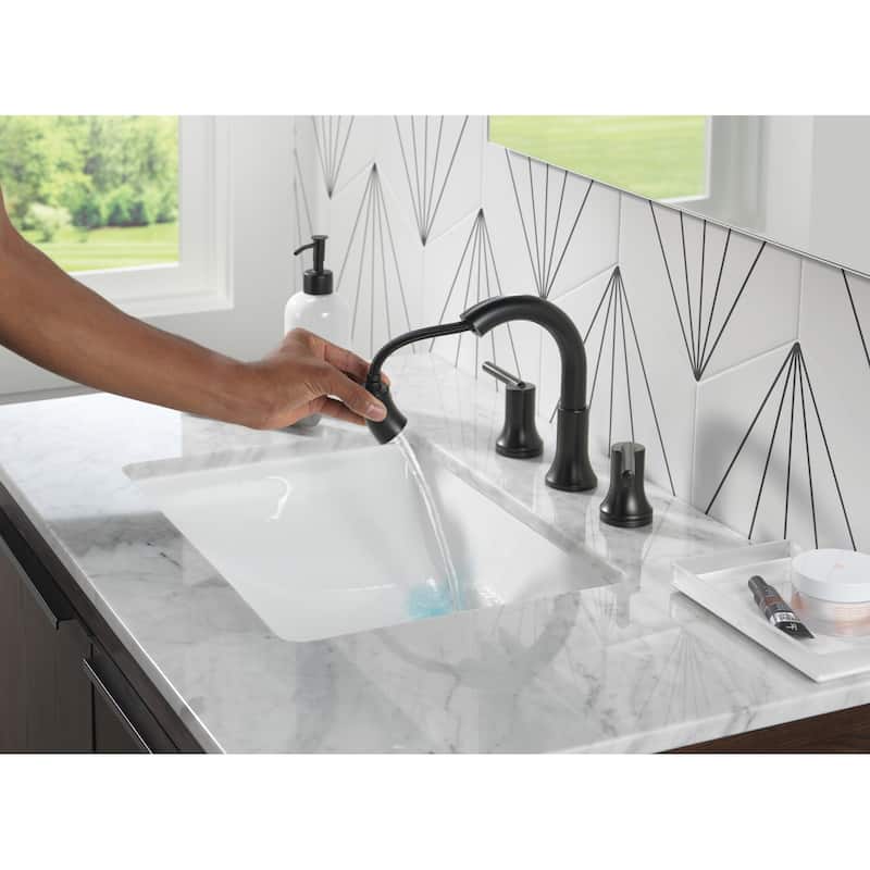 Delta 3559-PD-DST Trinsic 1.2 GPM Widespread Bathroom Faucet with Pull
