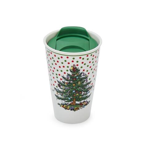 Spode Christmas Tree Travel Mug 8 Ounce - 8 oz