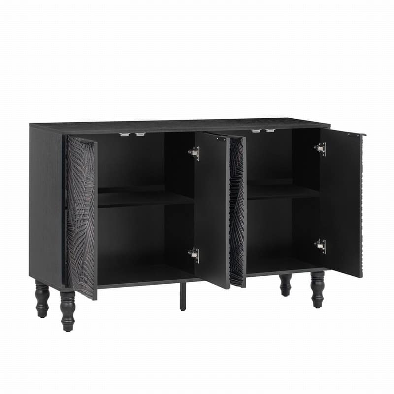 Modern TV Stand Entertainment Center with Solid Wood Legs,for TVs Up to 43"