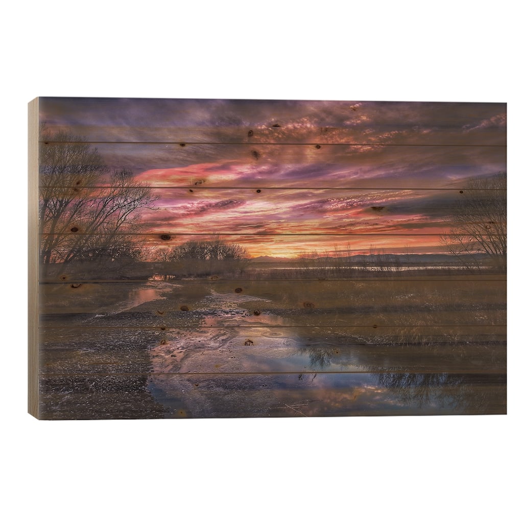 Natural Noco Print On Wood by Christopher Thomas - Multi-Color
