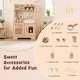 preview thumbnail 6 of 10, Costway Kids Play Kitchen, Wooden Pretend Kitchen Playset with Rattan - See Details