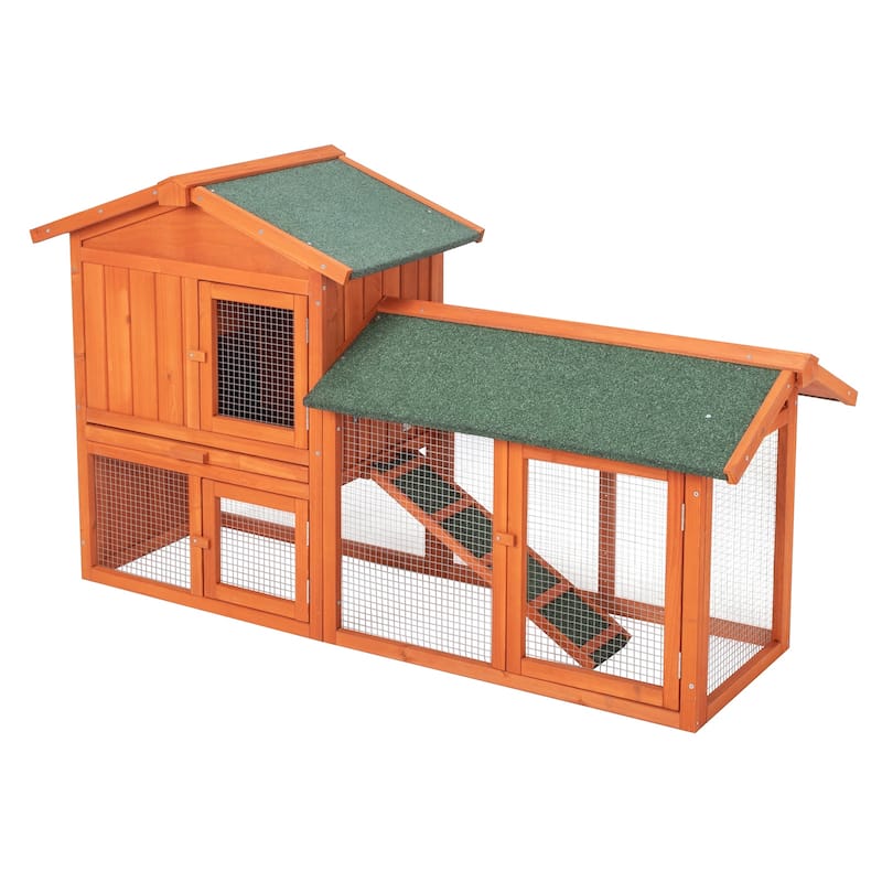 61" Fir Wood Outdoor Garden Cage with Lightweight Strong Wire Panels for Small Animal