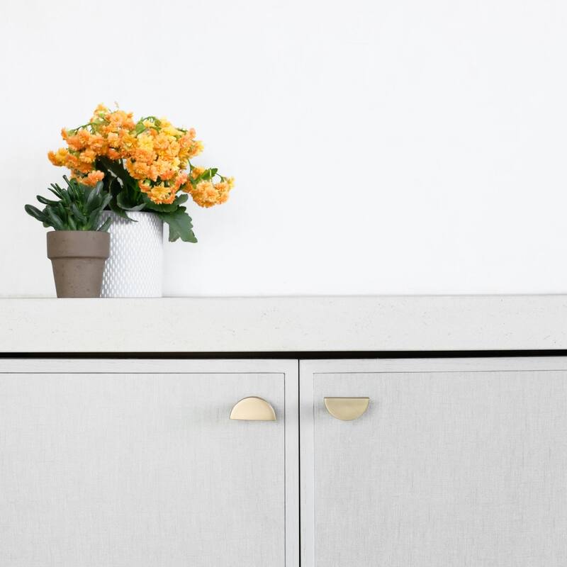 Hapny Home HM19 Half Moon 1-3/4" Designer Solid Metal Half Circle