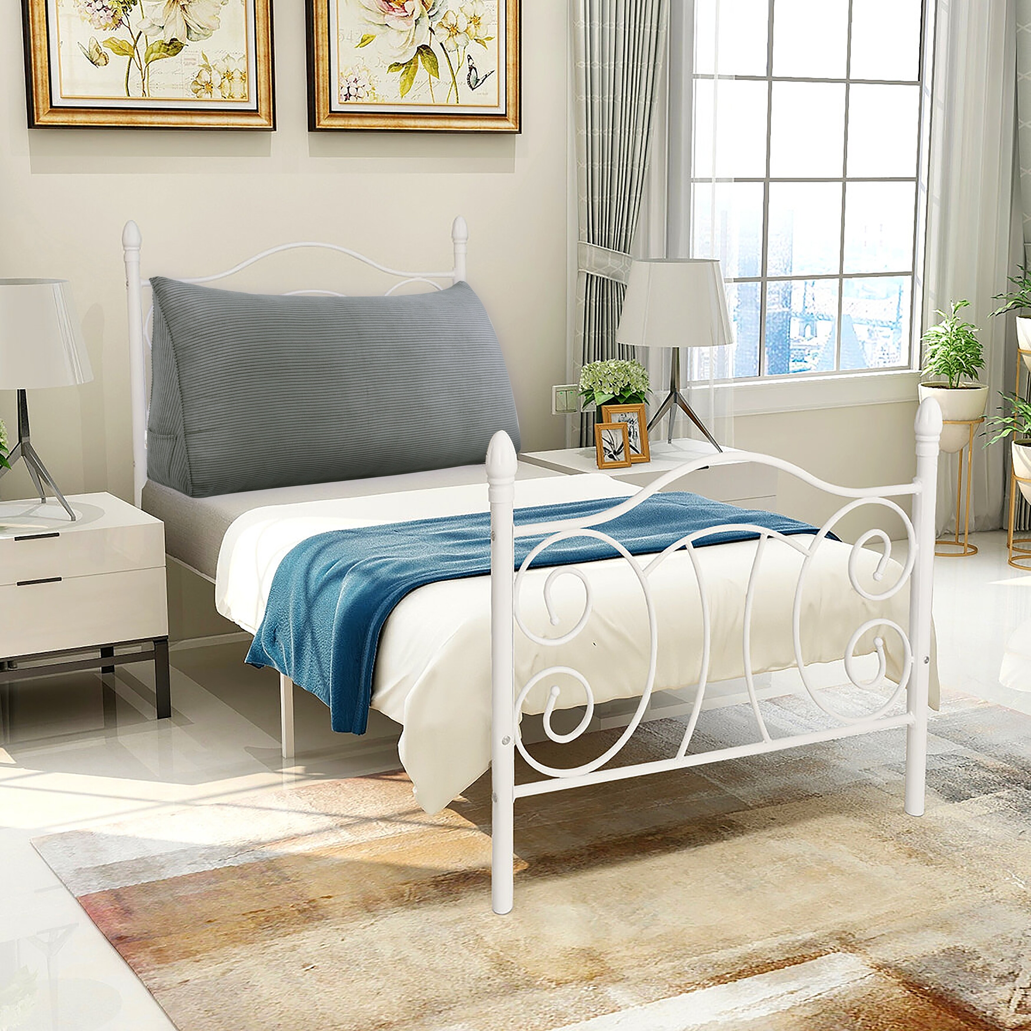 WOWMAX Large Bed Rest Reading Wedge Pillow Triangle Headboard Cushion On Sale Bed Bath Beyond 34628476