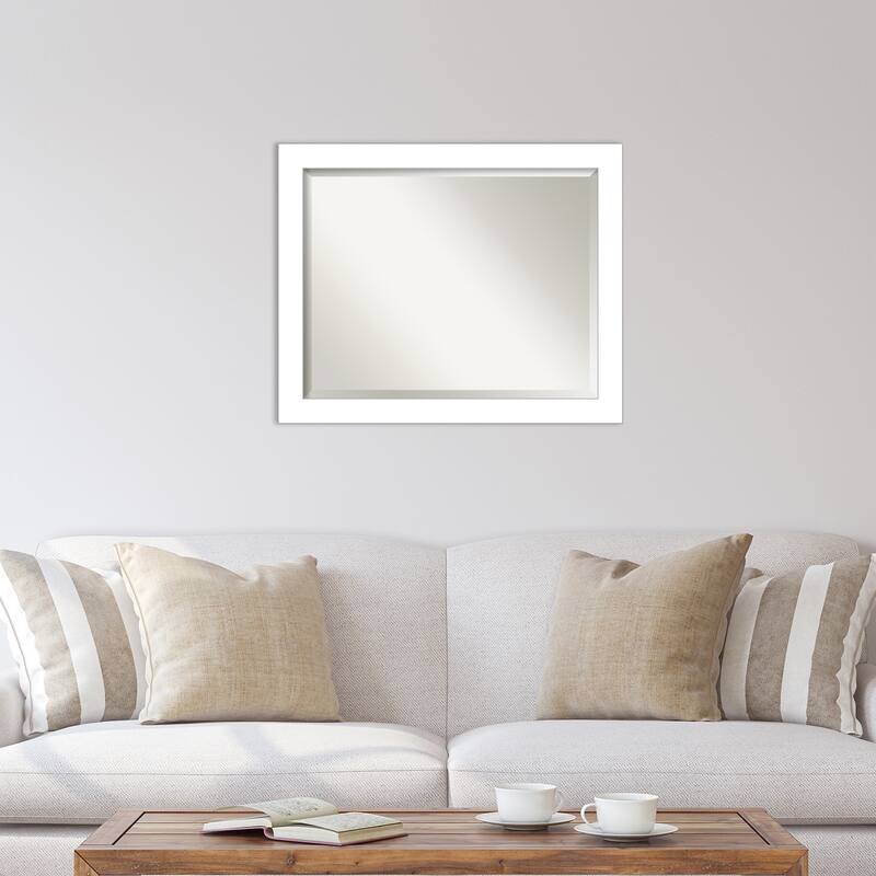 Beveled Wall Mirror - Wedge White Frame - Wedge White