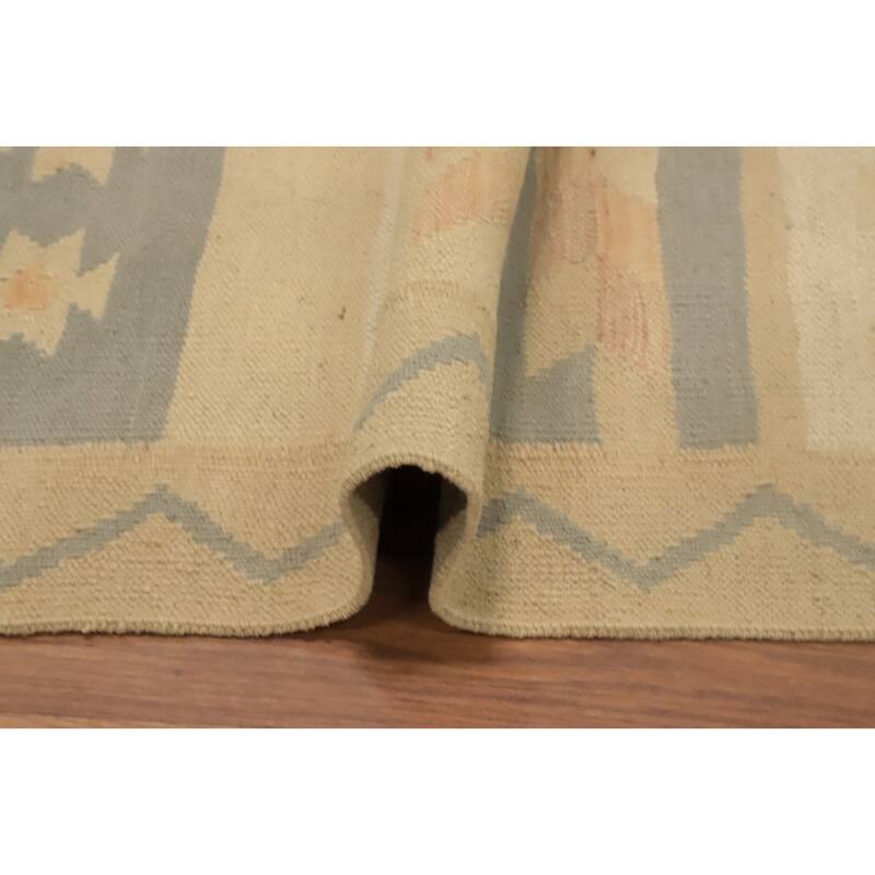 Hand Woven Oriental 100% Wool Carpet Southwestern Tribal Multi-Colored Kilim Area Rug - 3' 9'' X 2' 0''