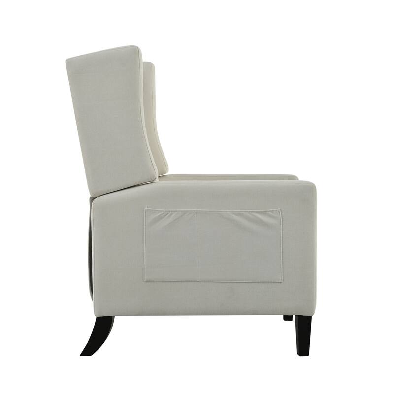 Manual Adjustable WingBack Recliner Chair. with Foldable Side Table, USB Charging ports
