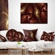 preview thumbnail 3 of 10, Designart "Brown Symmetrical Fractal Pattern" Floral Canvas Wall Art - Brown
