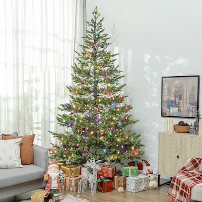 9 ft Pre Lit Cedar Artificial Christmas Tree with 4306 Tips and 310 LED Lights 11 Lighting Modes for Indoor Holiday Decoration