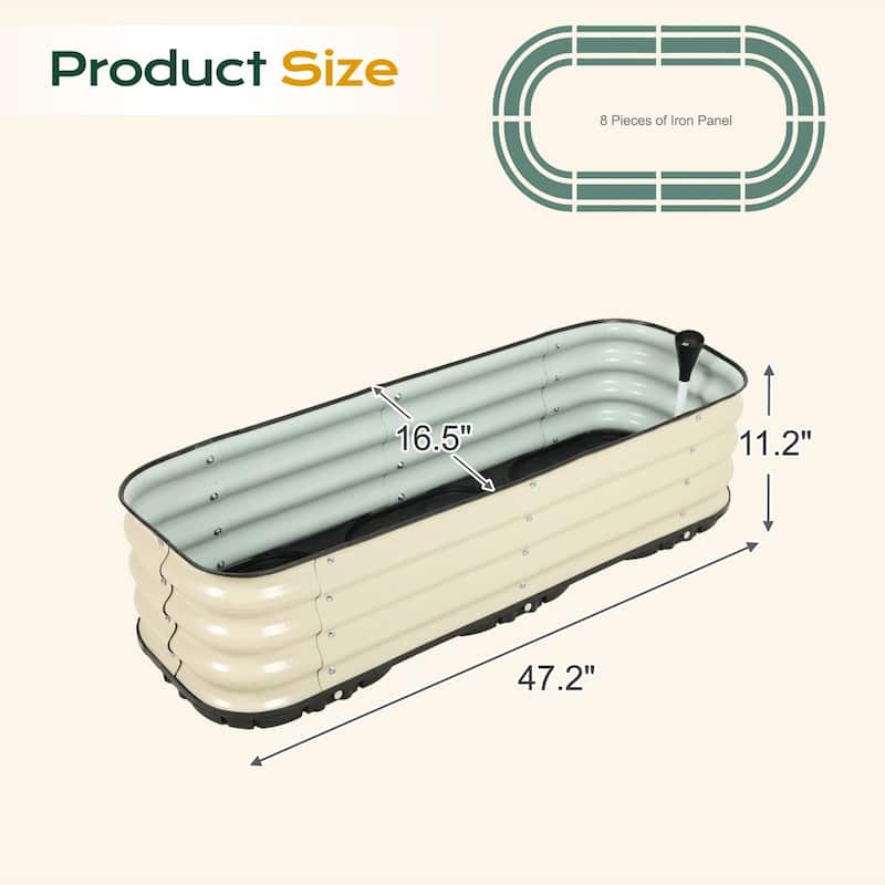 Aoodor Galvanized Self-Watering Planter Box