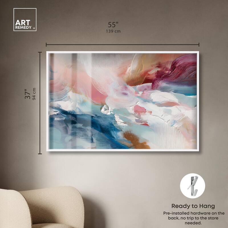 Rosy and Ocean Hues I Shadowbox by Art Remedy