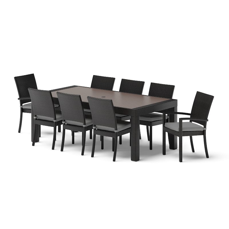Deco 9 Piece Aluminum Outdoor Patio Dining Set - Charcoal Gray