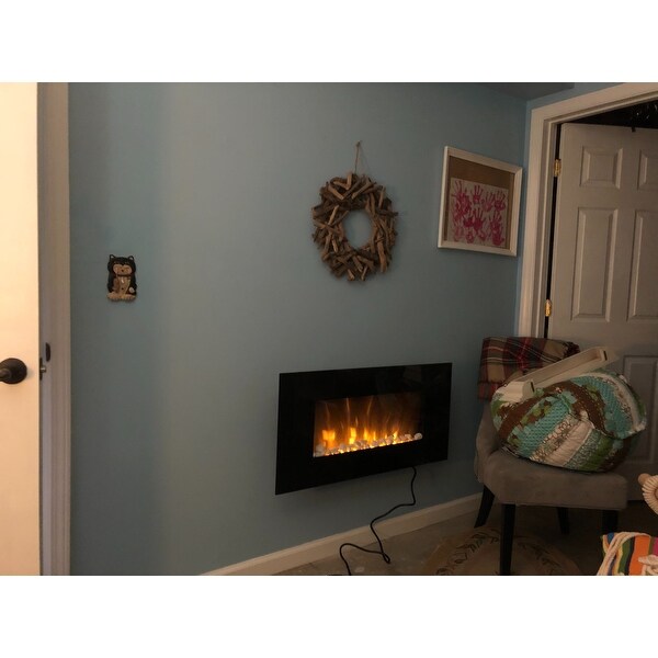 Shop Electric Fireplace Wall Mounted Led Fire Ice Flame With Remote By Northwest On Sale Overstock 9597573