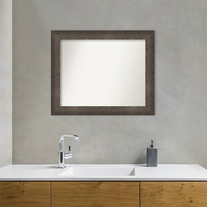 Dappled Non-Beveled Wood Framed Bathroom Vanity Wall Mirror