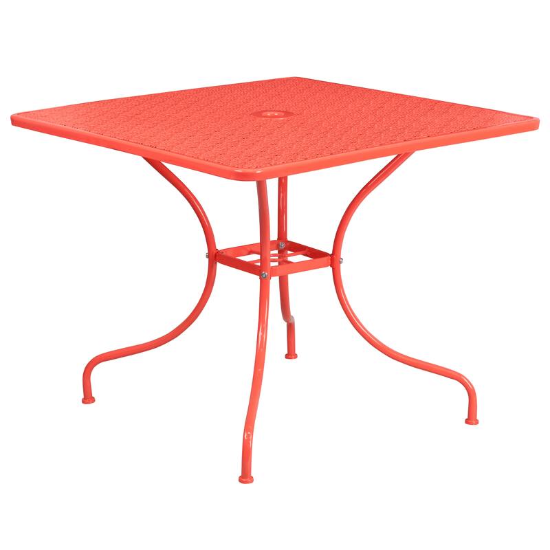 35.5'' Square Indoor-Outdoor Steel Patio Table - 32.5"
