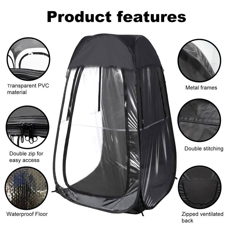 Anmytek Pop Up Clear View Outdoor Shelter Tent with Transparent PVC Walls and Sunshade Top Portable Foldable Camping Fishing