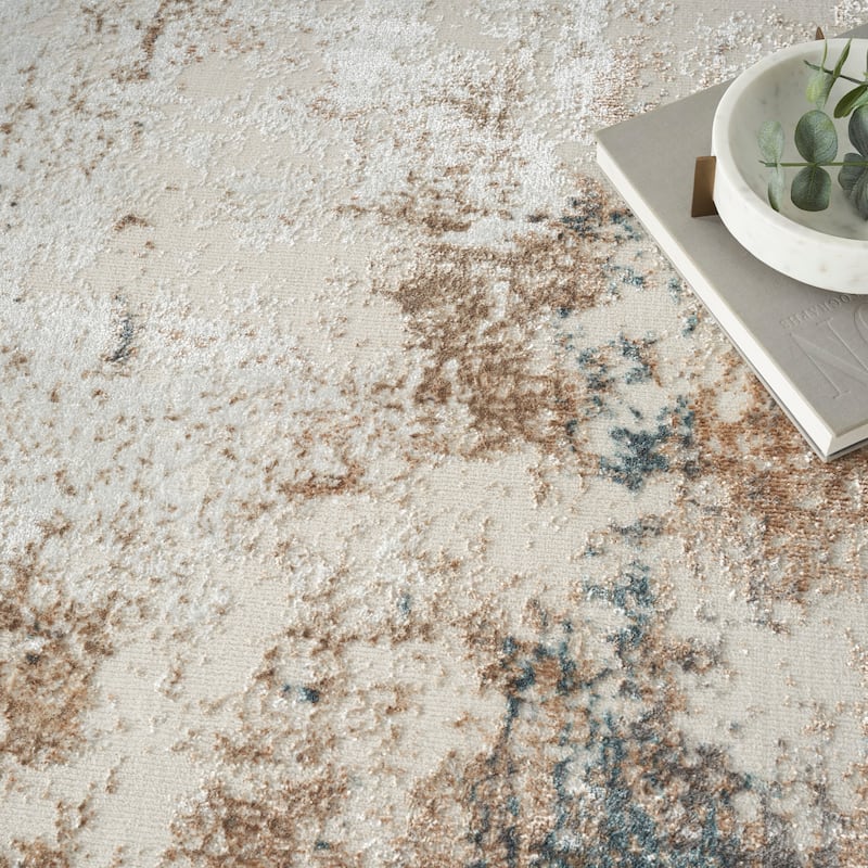 Nourison Glam Indoor Grey Abstract Area Rug