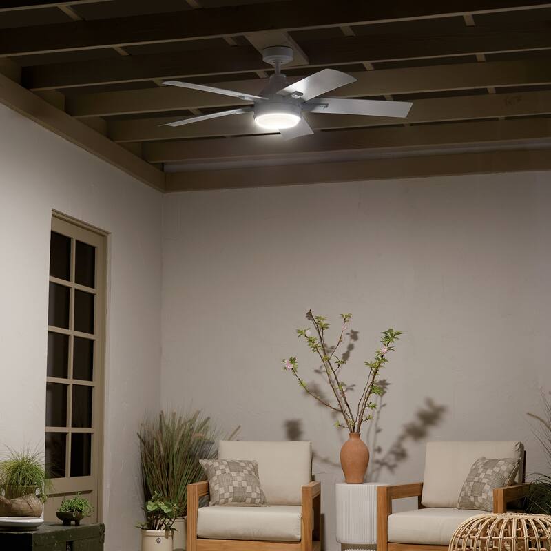 Kichler Lighting Tide 52 inch Integrated LED Outdoor White Ceiling Fan