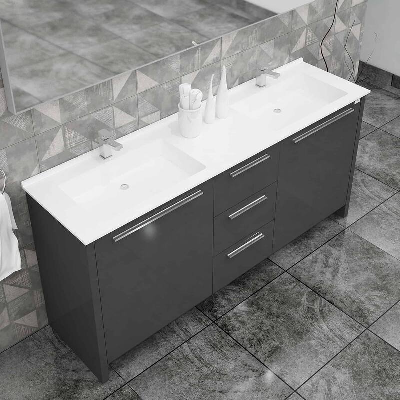 Nona 71" Double Sink Freestanding Bathroom Vanity Set