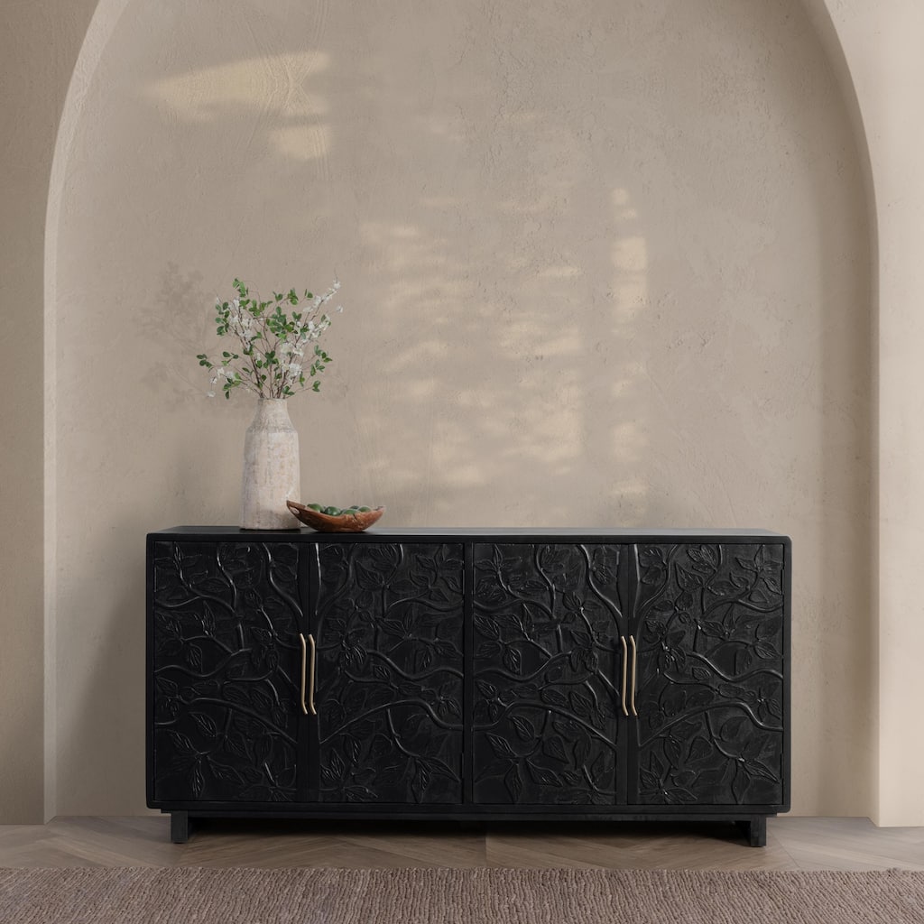 Classic Home Albero 4-Door Mango Wood Sideboard Buffet