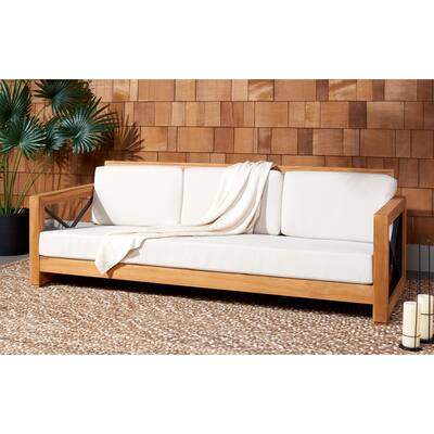 SAFAVIEH Outdoor Living Andros Teak Patio Sofa
