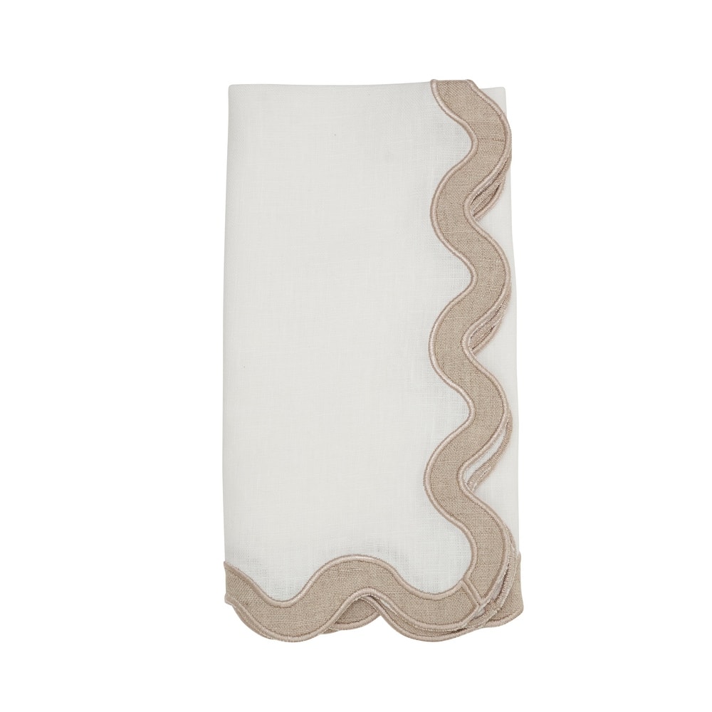 Linen Soft Hue Scallop Napkin (Set of 4) - 20"x20"