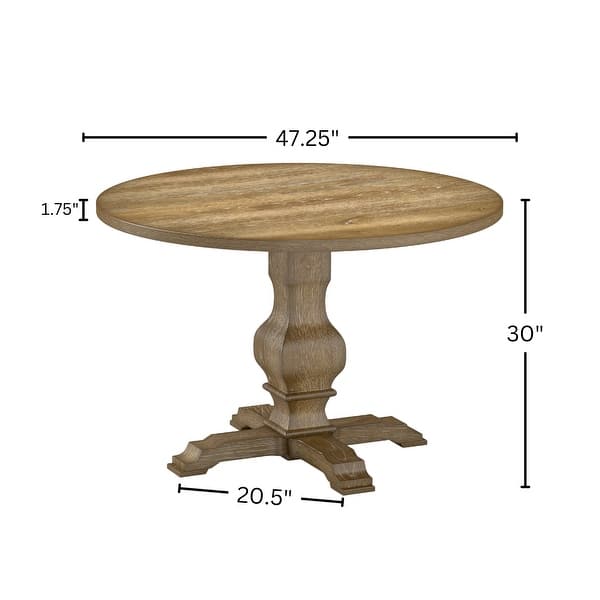 dimension image slide 0 of 4, Roundhill Furniture Havre Pedestal Base Round Dining Table