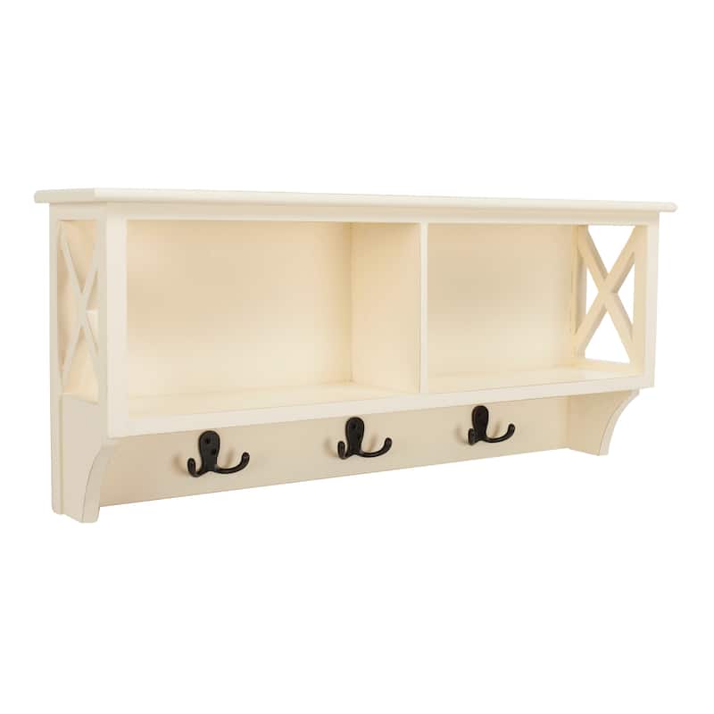 SAFAVIEH Alide Cherry Hanging Storage Wall Rack - 28" x 5.9" x 12" - 28Wx6Dx12H