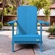 preview thumbnail 14 of 22, Patio HDPE Board Folding Adirondack Chair With Cup Holder Blue