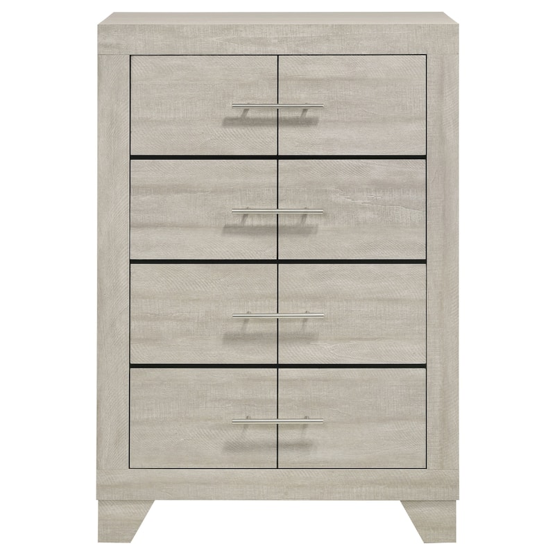 cream dresser tall Qanto Tall Dresser Chest, 4 Drawers, Nickel Metal, Rustic Cream Wood - On  Sale - Overstock