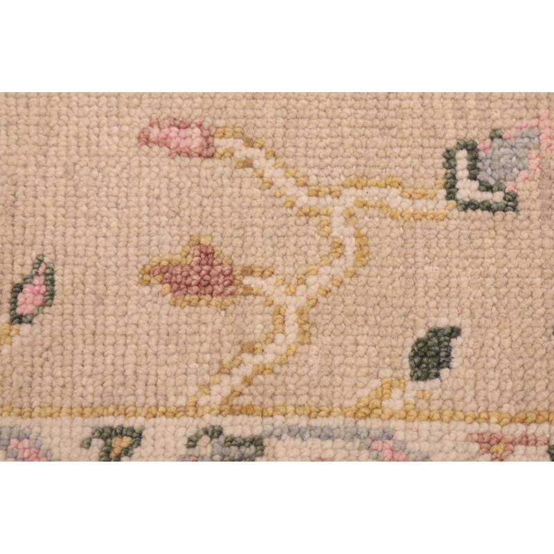 ECARPETGALLERY Hand-knotted Modern Oushak Light Khaki Wool Rug - 5'11 x 8'9