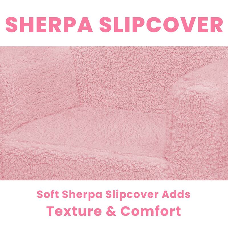 Delta Children Cozee Sherpa Chair for Kids for Ages 18 Months and Up