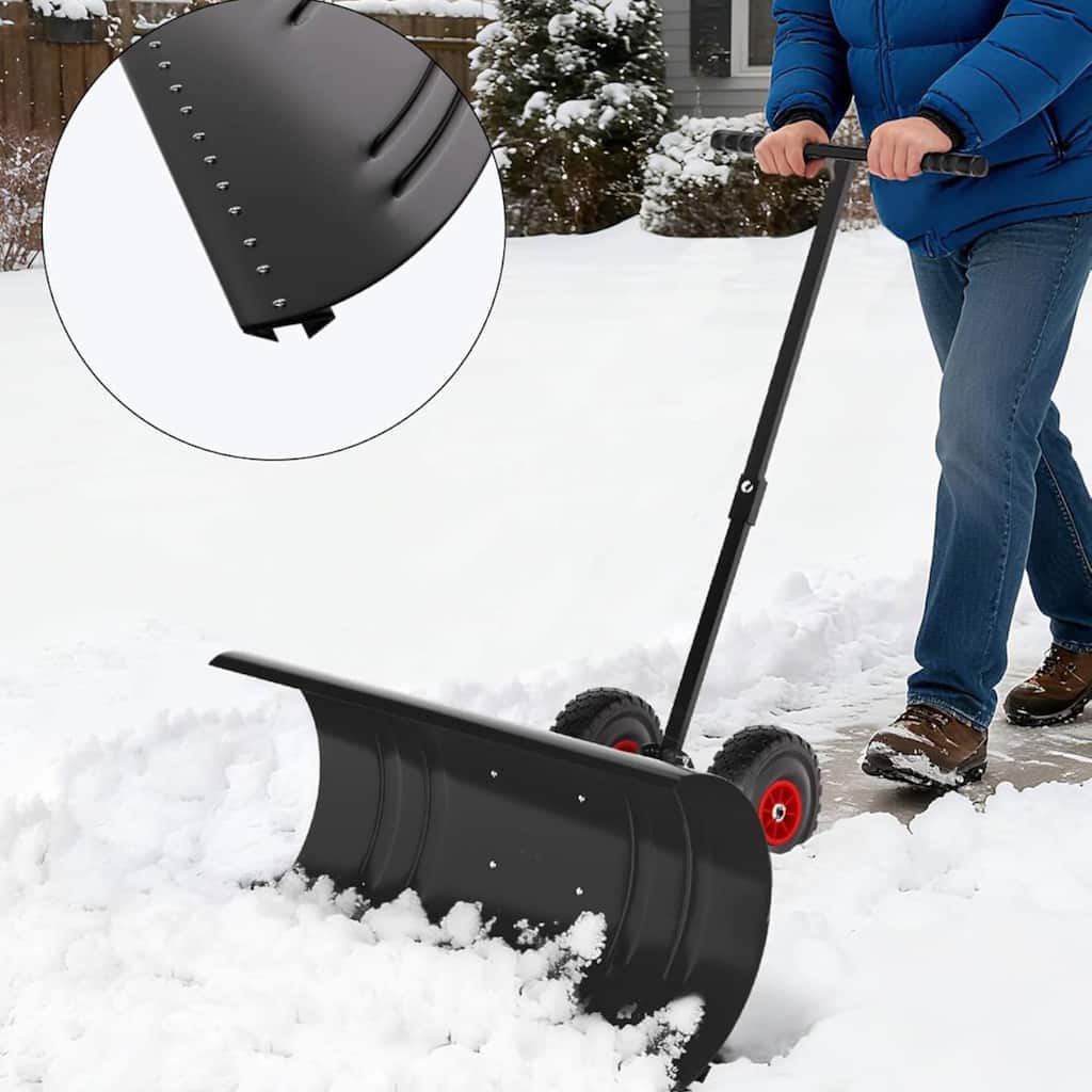 Heavy Duty Single Rod 36-Inch Steel Snow Shovel Plow for Driveways, Sidewalks, Yards