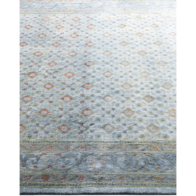 Fine Vibrance One-of-a-Kind Hand-Knotted Area Rug - Gray, 4' 2" x 5' 9" - 4' 2" x 5' 9"