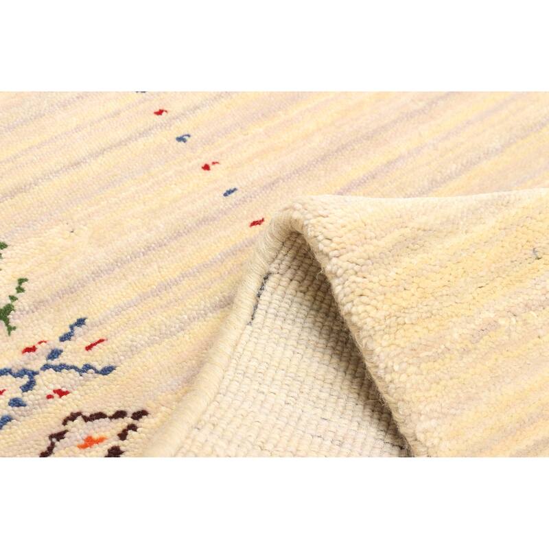 ECARPETGALLERY Hand Loomed Kashkuli Gabbeh Beige Wool Rug - 3'0 x 4'10