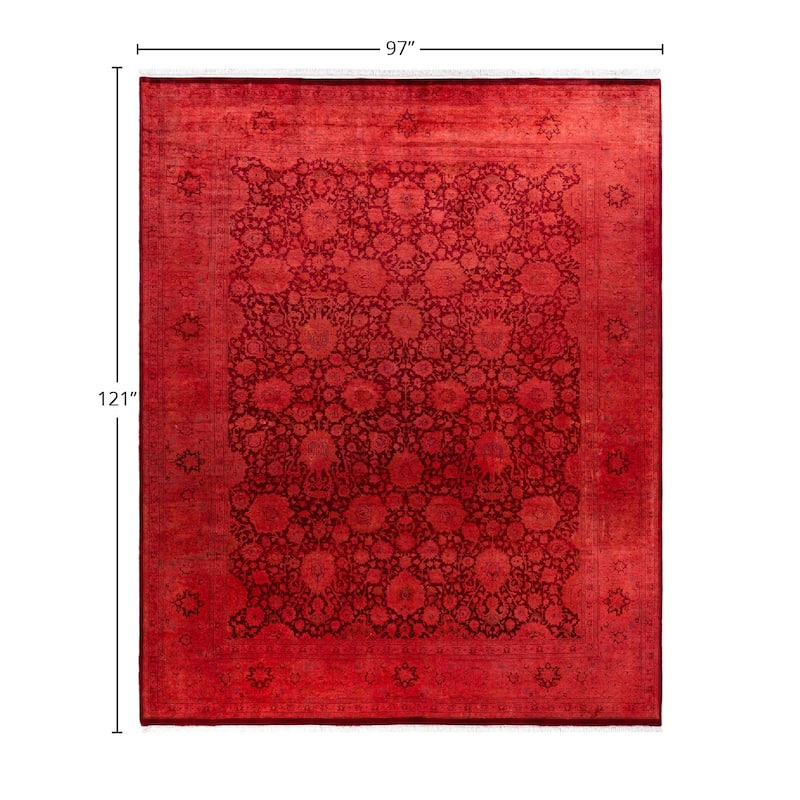 Contemporary Overdyed Wool Hand Knotted Area Rug - 8' 1" x 10' 1"
