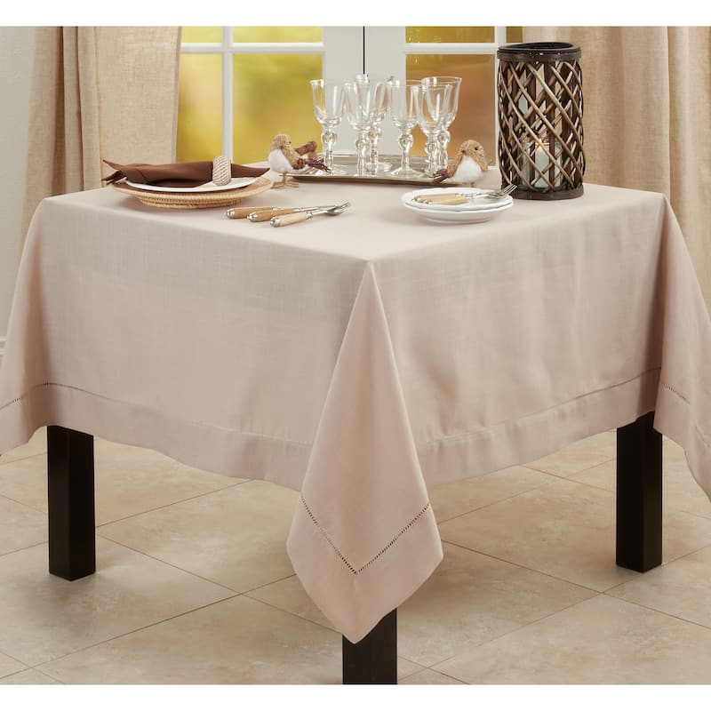Classic Hemstitch Border Tablecloth - 72"x72"