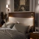 preview thumbnail 2 of 12, Furniture of America Forma Mid-Century Modern Walnut Boucle Platform Bed with LED Reading Light