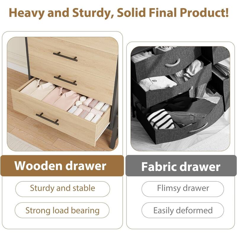 38.6" Tall 4 Drawer Dresser with Storage Freestanding