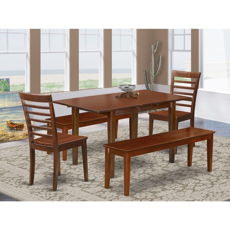 Retro Dinette Set - Wooden Dining Table with Chairs, 42-54L x 32W - Renaissance Style Table Set