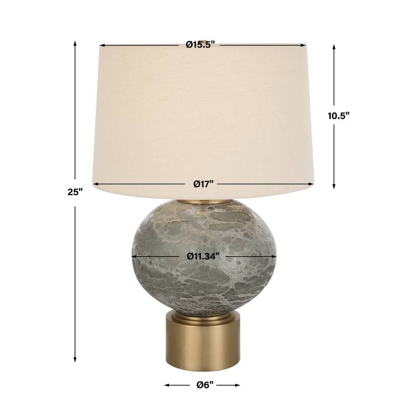Uttermost Lunia Gray Glass Table Lamp - 17 W X 25 H X 17 D (in)