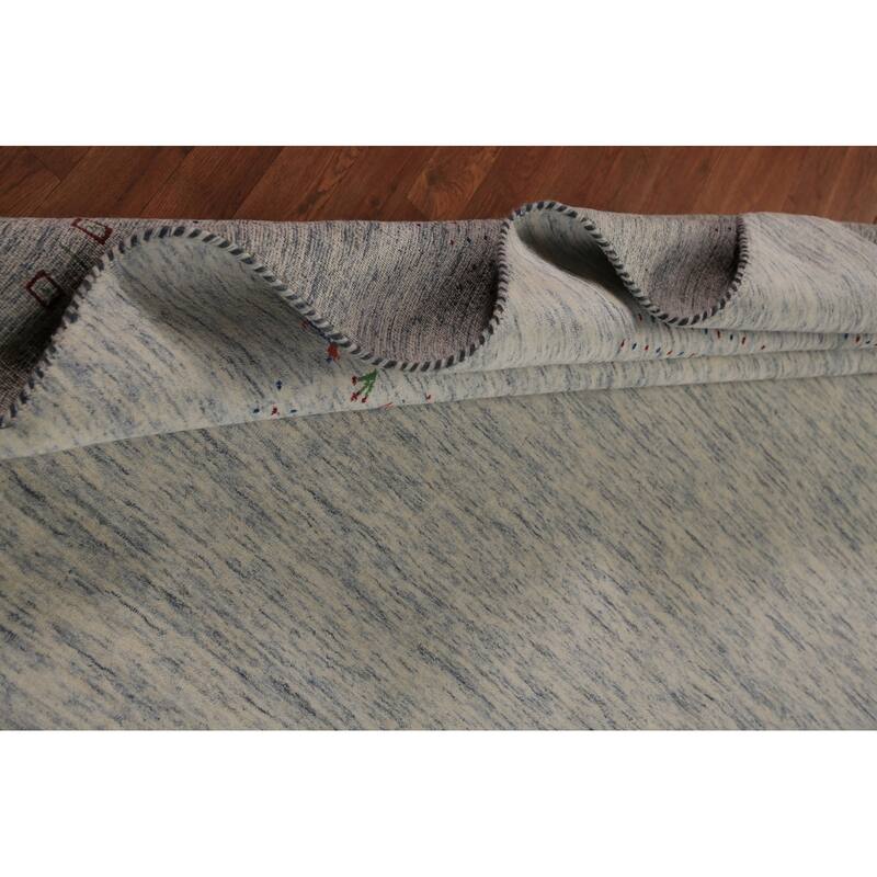 Tribal Gabbeh Oriental Rug Hand-Knotted Living Room Wool Carpet - 9'0" x 11'7"